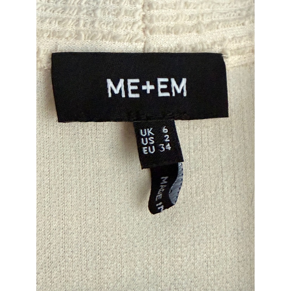 ME+EM Cream Textured V Neck Sleeveless Maxi Dress Drawstring Waist Size US 2 - Picture 7 of 11